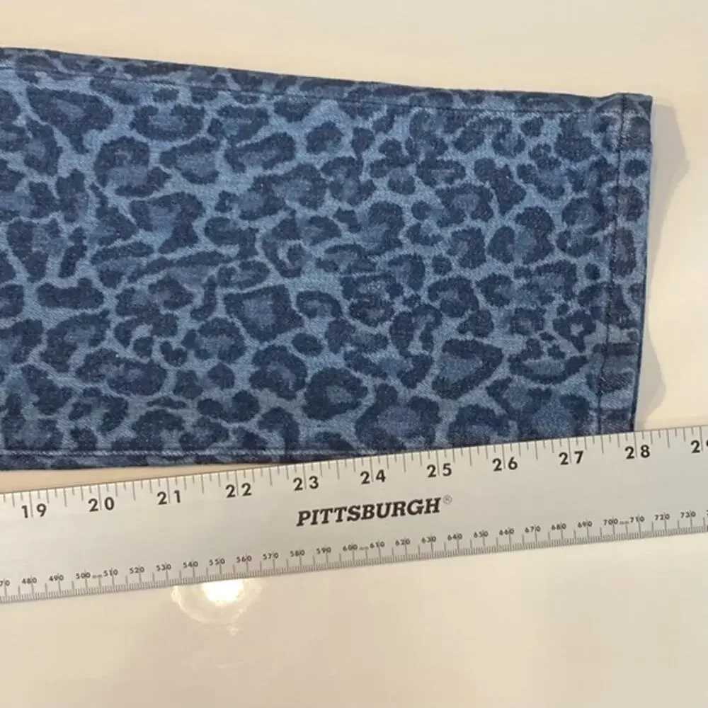 Michael Kors Blue Leopard Print Skinny Jeans